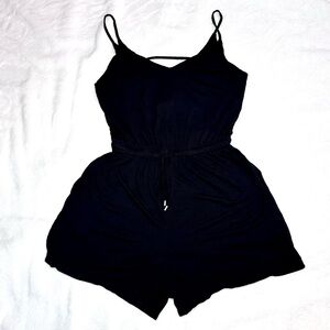 H&M Basic Black Women's Cami Romper with Pockets - Size S